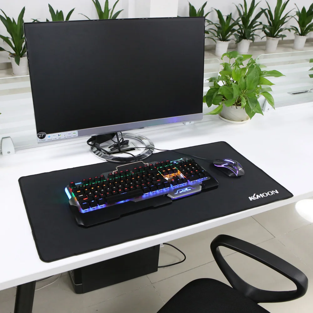 Цена KKmoon 900*400*3 мм L XL Большой размер игровой коврик для мыши простой удлиненный Противоскользящий коврик для игровой мыши Настольный коврик для ...