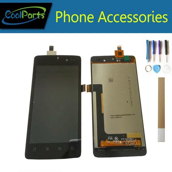 

1PC/Lot High Quality For Highscreen Omega Q LCD Display Screen And Touch Screen Digitizer Assembly Black Color With Tape&Tool