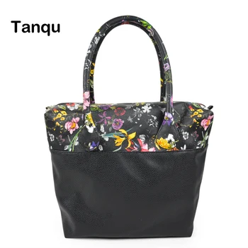 

TANQU Waterproof Faux PU Leather Upper part Floral Insert Inner Pocket Plus Handle Combination for Classic Mini Obag O Bag