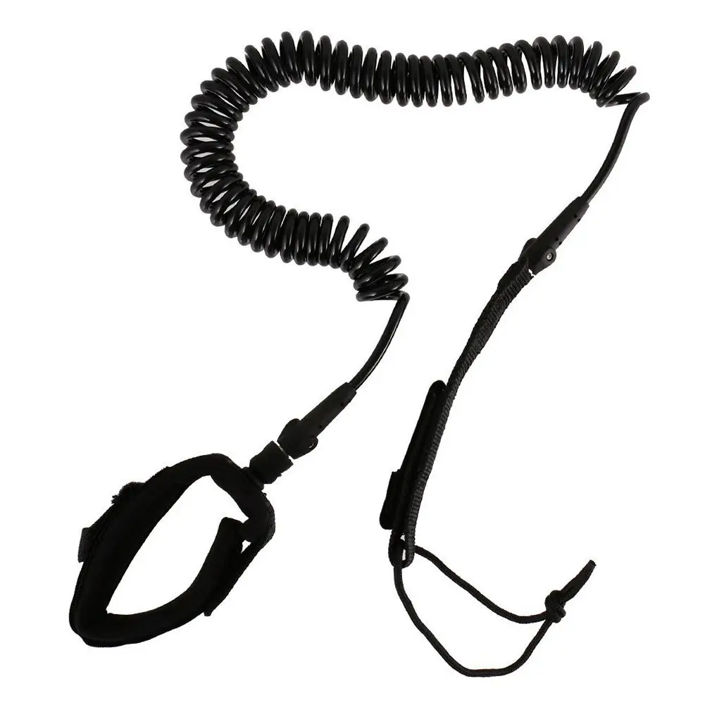 

LGFM-Surfboard Leash Surfing Stand Up Paddle Board Leash Coiled Cord SUP for All Types of Surfboards - black