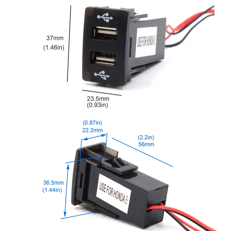 XCGaoon специальный 2 USB 5 В 2.1A разъем интерфейса автомобильное зарядное устройство адаптер для HONDA, светодиодный преобразователь питания синий светодиодный