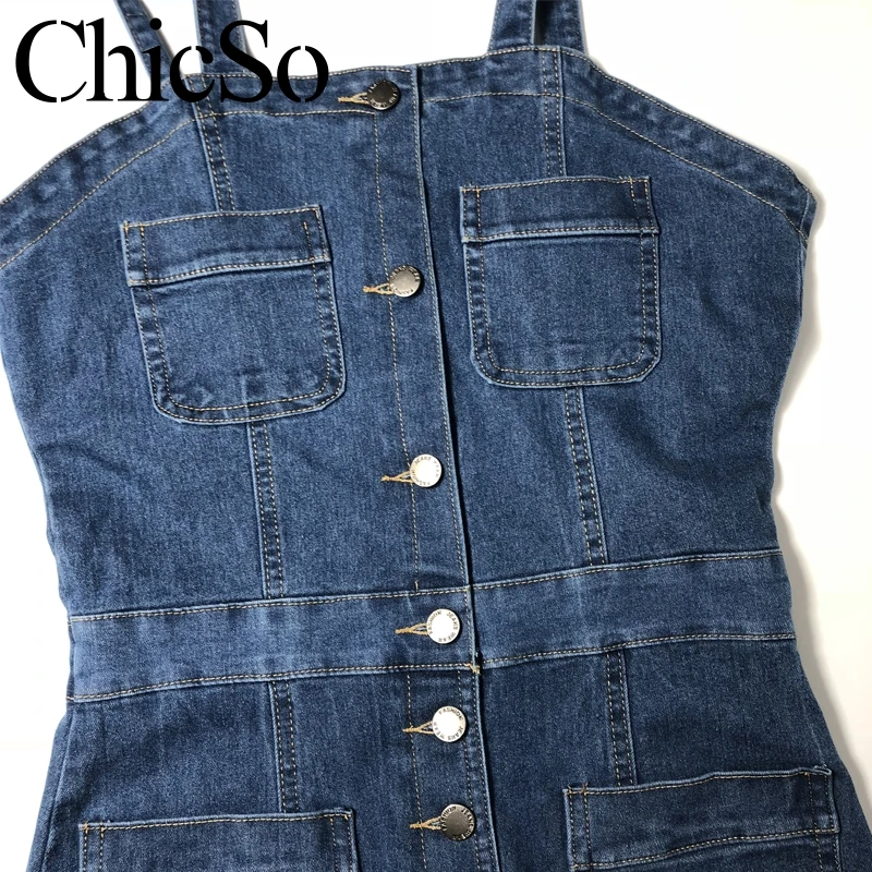 MissyChilli Split denim buttons bodycon jeans dress Women casual sleeveless backless sundress Summer slim holiday beach dress