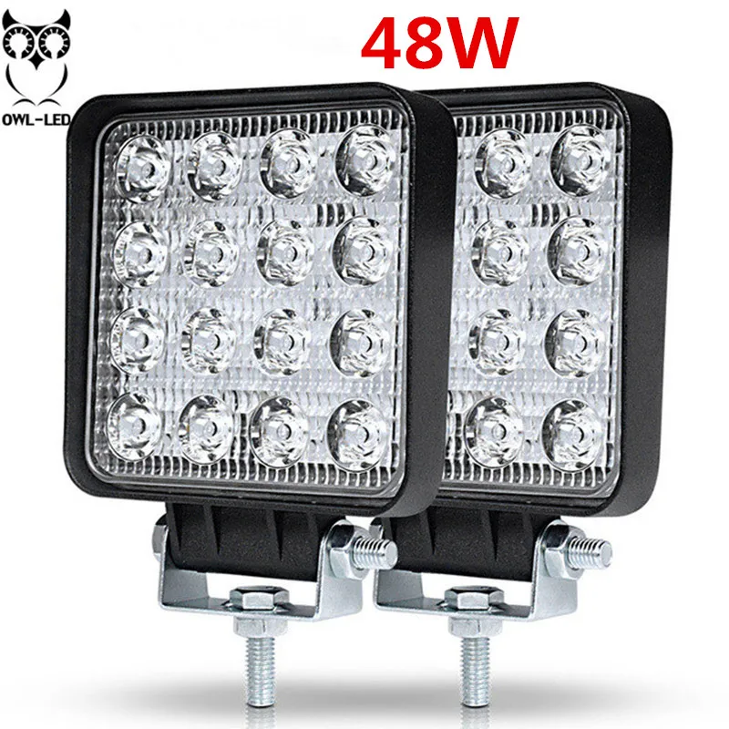

OWL-LED 2pcs 4" Offroad Led Work Lamp 42W 48w Flood Spot Beam LED Working Driving Lights 12V For Jeep ATV 4x4 Truck Tractor