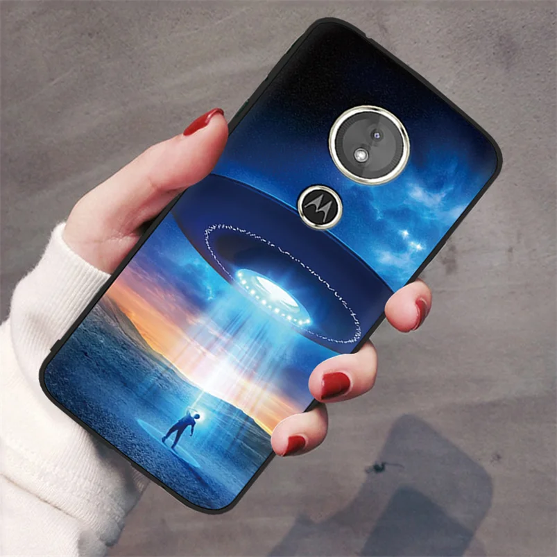 Мягкий черный матовый чехол из ТПУ для Motorola Moto G6 Play E4 E5 EU G5 G5S Plus Милая задняя крышка с астронавтом для Moto G5S чехол с изображением Звезды Луны - Цвет: langren
