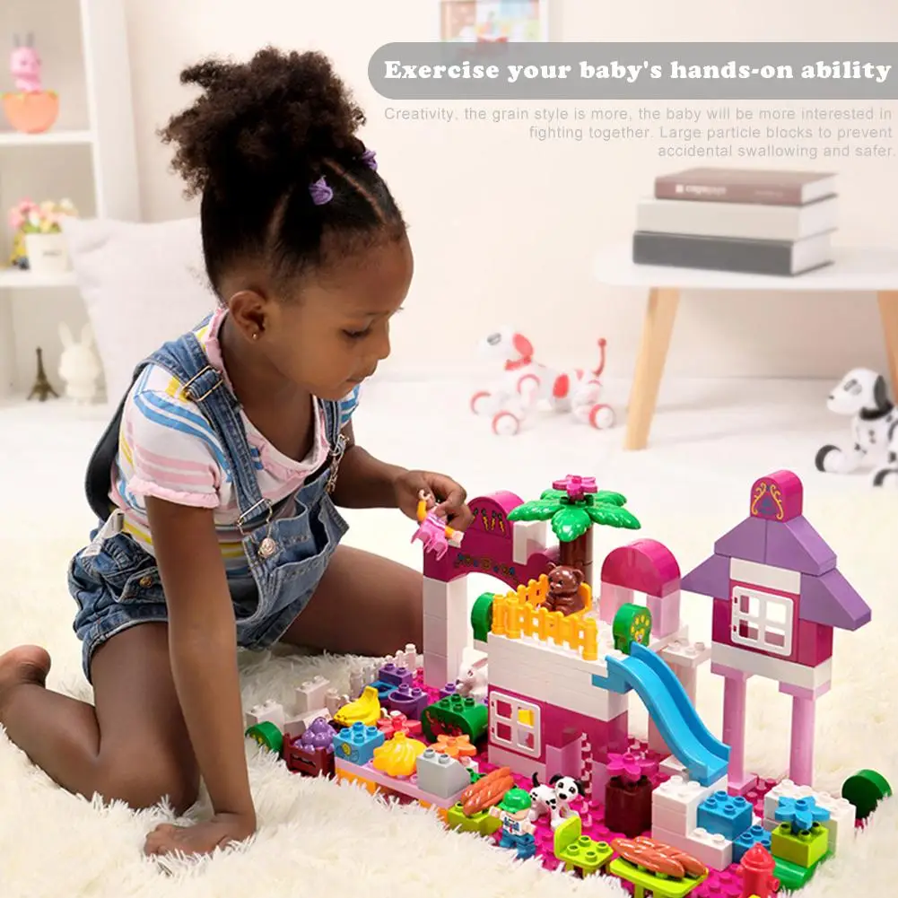 

109PCS Enlightenment Assembling Girl Princess Spelling Castle Building Blocks Set Plastic Building Bricks Construction Assembly