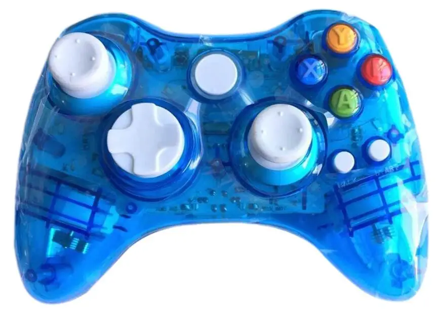 Для xbox360 беспроводной контроллер игровой контроллер геймпад джойстик с светодиодный подсветкой для microsoft для Xbox 360 - Цвет: Transparent Blue
