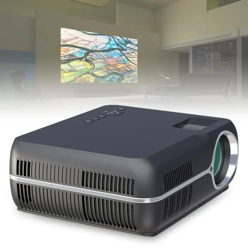 4200LM 1080 P видео домашний кинотеатр светодиодный HD видеопроектор с стерео объемным двойным рожком и 150 дюймов проекцией большого экрана 4200LM 1080 P видео домашний кинотеатр светодиодный HD видеопроектор с стерео объемным двойным рожком и 150 дюймов проекцией большого экрана