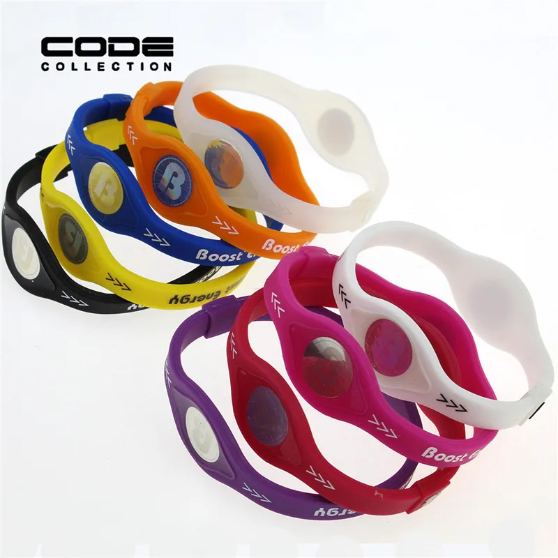 9 Colors Power Energy Hologram Men Bracelet Sport Wristbands Keep Balance Ion Magnetic Therapy Fashion Girl Women Silicone Bands