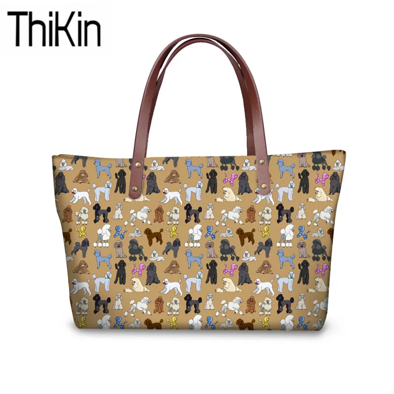 THIKIN السيدات حقائب كتف القلطي الطباعة حقائب النساء سعة كبيرة المنظم أعلى-حقائب بيد للإناث اليد حمل حقيبة