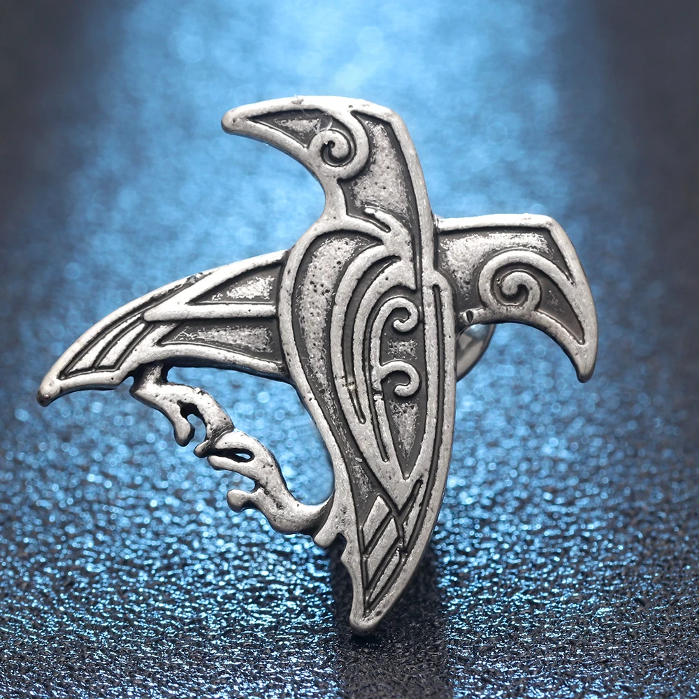 Norse Viking Odino Ravens Ciondolo Spilla Spilla Viking Nordic Talisman Gioielli Fortunati
