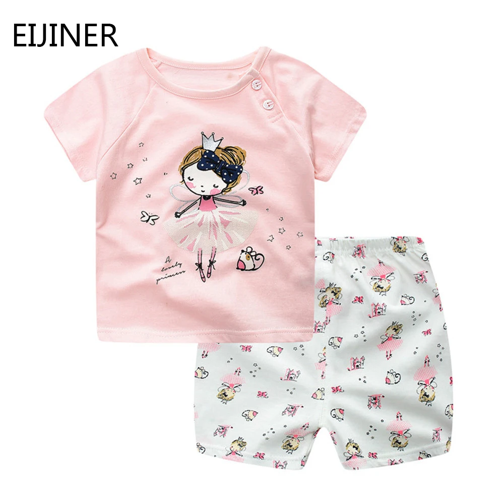 2 pcs طفل الفتيات الملابس مجموعة 2019 جديد الصيف عارضة الأطفال ملابس قميص و السراويل الفتيات مجموعة ملابس الاطفال دعوى