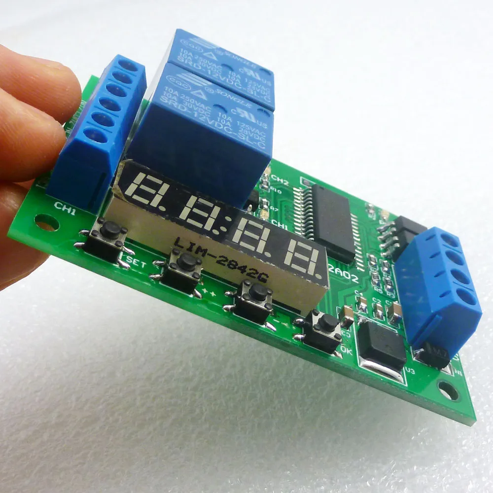 IO22A02 DC 12V 2CH Многофункциональное реле задержки таймер переключатель времени для