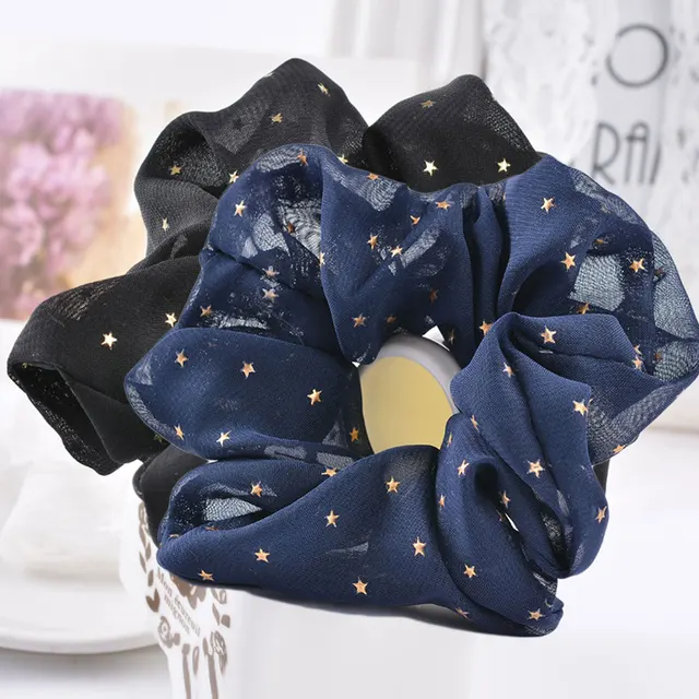 2018 New Star Printed women's Hair Scrunchies No Crease Hair Tie Hair Accessories Ponytail Holder Hair Rope