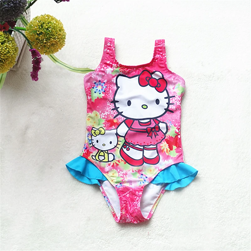 New 2019 Girls Swimwear 3~10Y Girls swimsuit Hot sale kitty design Children Swimwear one piece ...