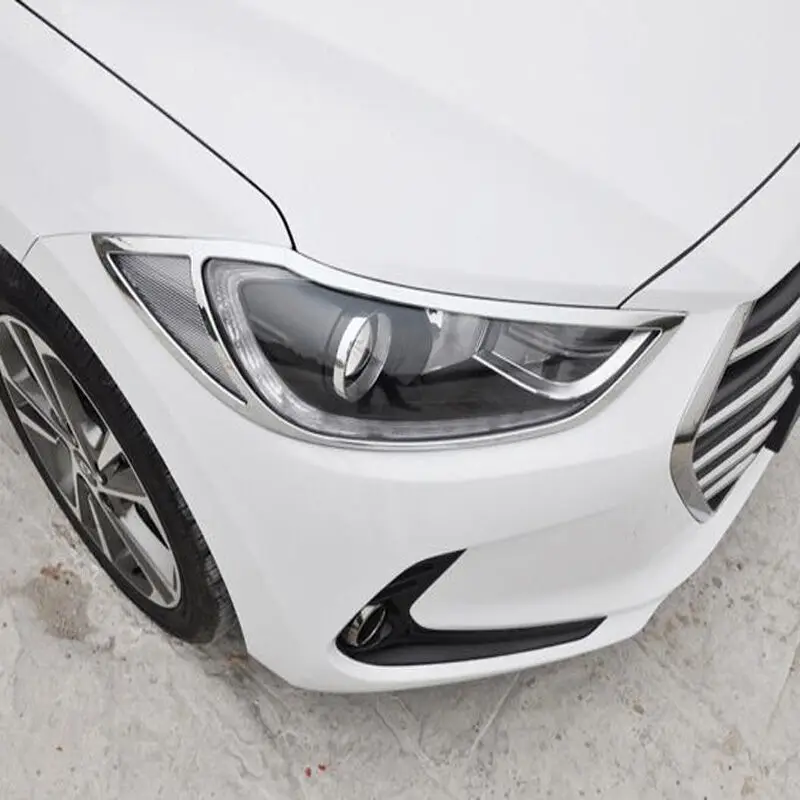ABS-Chrome-For-Hyundai-Elantra-2016-2017-accessories-car-styling-Car-Headlamps-cover-Cover-Trim