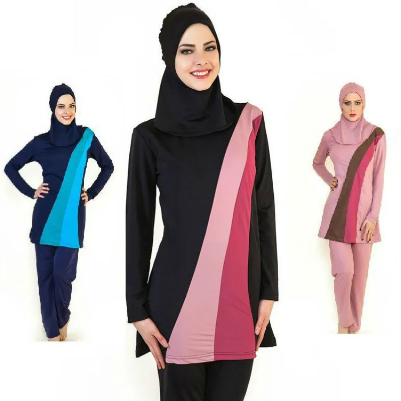 

Muslim Women Swimwear Islamic Swimsuit Full Face Hijab Swimming Beachwear Swimsuit Sport Clothing Burkinis Beach Bathing Suit