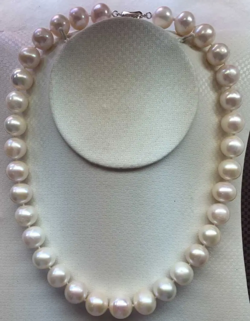 

~! HUGE 11-12mm Australian SOUTH SEA WHITE PEARL NECKLACE 18inch WW