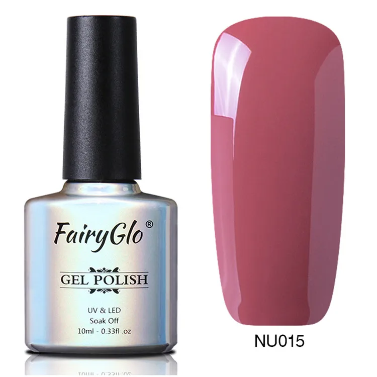 FairyGlo 10ml UV Gel Nail Polish Rose Gold Glitter Sequins Soak Off UV Gel Varnish Nude Color Nail Gel Polish Nail Art Laquer - Цвет: 15