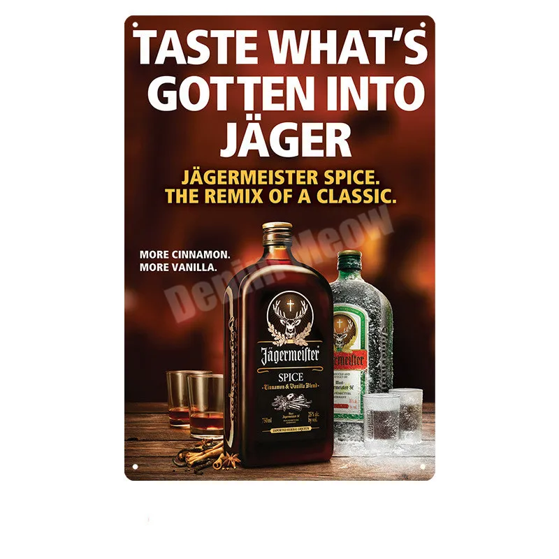 Jagermeister потертый шик, металлический плакат, украшение для паба, бара, голова оленя, настенная наклейка, ликер, металлическая настенная художественная жестяная вывеска, домашний декор, MN107 - Цвет: F