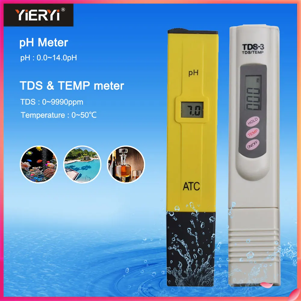 

Yieryi Portable Digital TDS Meter Measure Water Quality Tester+PH Meter With ATC For Aquarium Pool Water Pen Type