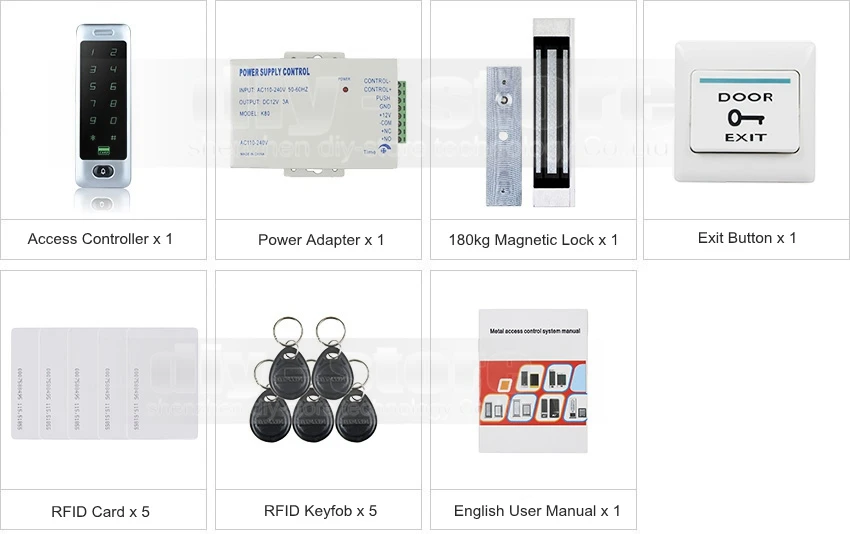 Diysecur 125 кГц RFID считыватель пароль дверной Управление доступом безопасности Системы комплект + 180 кг магнитный замок C40