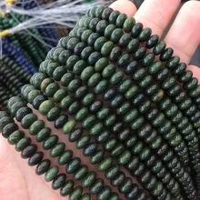 5x8 мм rondelle Африканский Нефритовый камень бусины натуральный драгоценный камень DIY свободные бусины для изготовления ювелирных изделий нить 1"