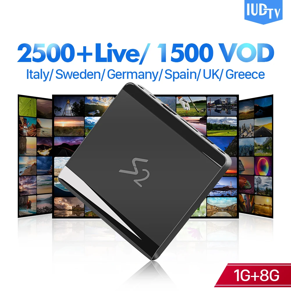 

IP TV Box Spain Italy Europe Sweden IPTV IUDTV Android 8.1 S2 1+8G Germany UK EX-YU Greece Indian IPTV Subscription Set Top Box