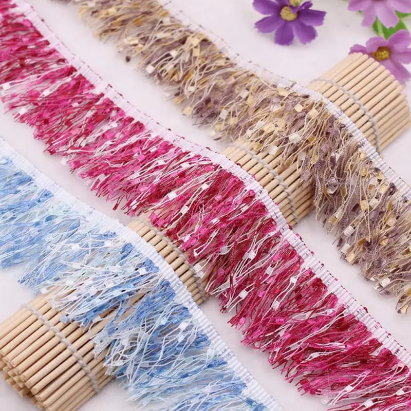 

1Yards Lace Ribbon Sewing Tassel Trim 4.5cm/Wide Fringe Silk Tassel Fringe Trim Tassels for Jewelry Diy Garment Fabric Accessory