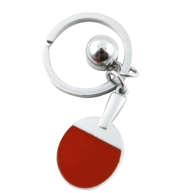 

Hot Creative Simulation Table Tennis Key Ring Table Tennis Racket Metal Keychain Gift