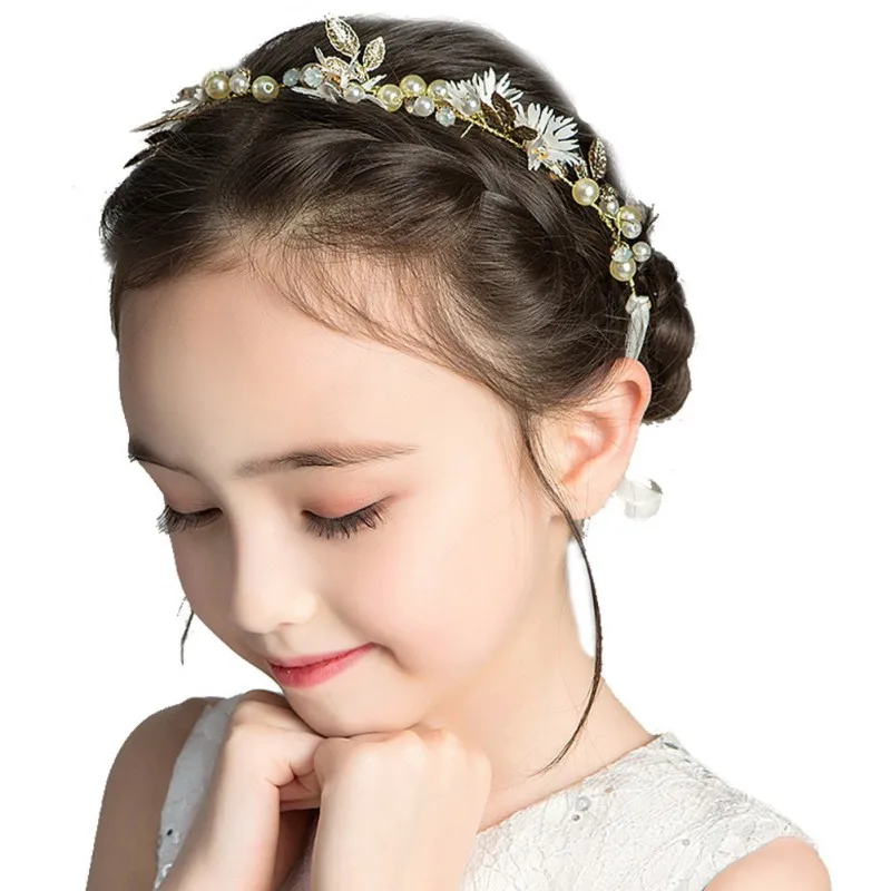 Baby Girls Flower Headband Small Daisy Floral Headwear Apparel Wreath Photography Prop Party Gift Evening Dress Accessories