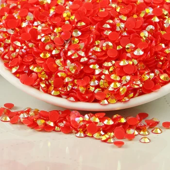 

2mm,3mm,4mm,5mm,6mm Lt Siam AB Flatback Nail Art Resin Rhinestones Glue on Rhinestones For Nail Art Decorations Accessories