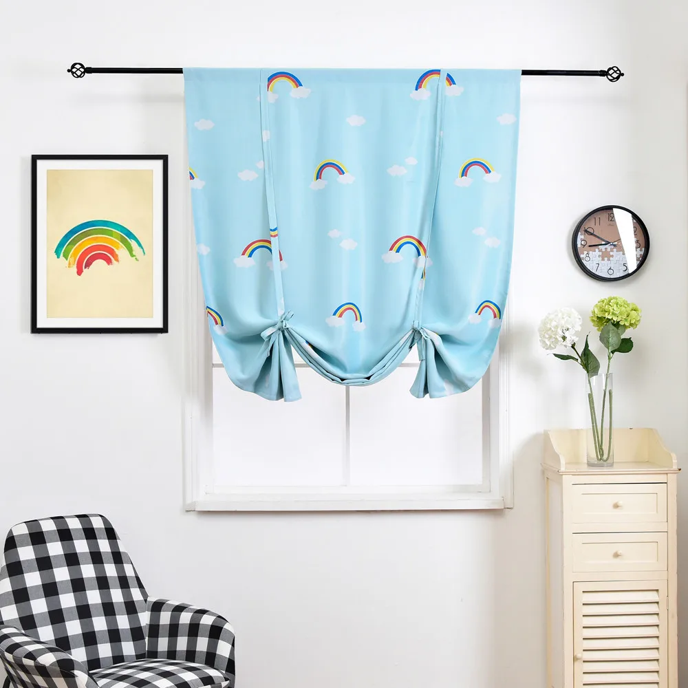 

Cartoon Rainbow Pattern Roman Curtain for Windows Best Home Decisions Blackout Curtain for Kids Room 117x 160cm