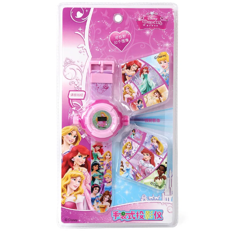 

Light-Up Toys Social Projection Luminous Watch Children's Toy Disney Princess Mickey Watch Projector Minnie Cartoon Toy