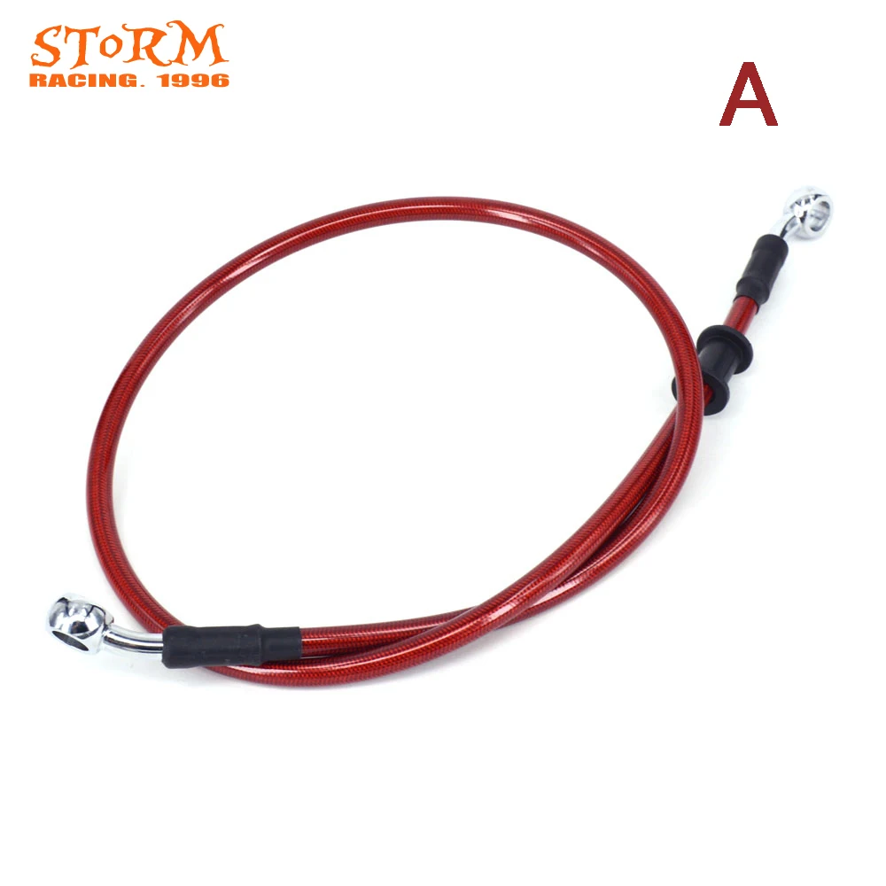 50cm 200cm Motorcycle Braided Steel Brake Clutch Oil Hose Line Pipe for Motorcycle Pit Dirt Bike Enduro Motocross Street Bikes Motorcycle Oil Hose 500mm-Red