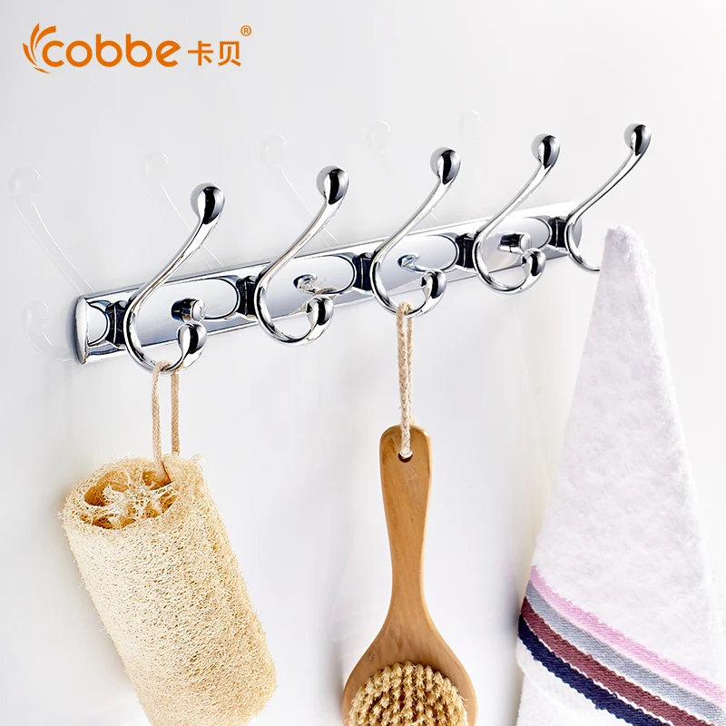 Creative Mirror Five Hooks Restroom Wall Hangers Zinc Alloy Coats Hooks