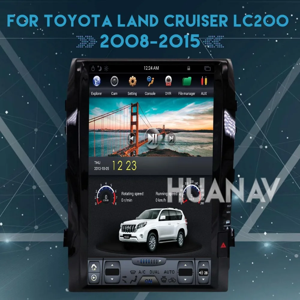 Clearance Android Tesla style 16" GPS Navigation Car DVD player for TOYOTA LAND CRUISER LC200 2008-2015 Head Unit multimedia screen radio 1