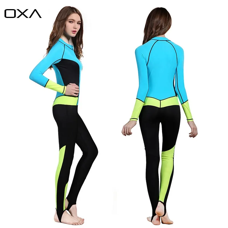 OXA High Elastic Lycra Women Wetsuits long sleeve Anti UV one piece