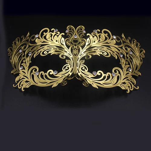 Мужской женский фантомный золотой череп Венецианский металлический маскарадный костюм для вечеринки маска лазерная резка Хэллоуин Выпускной Косплей свадебные бальные маски - Цвет: 26