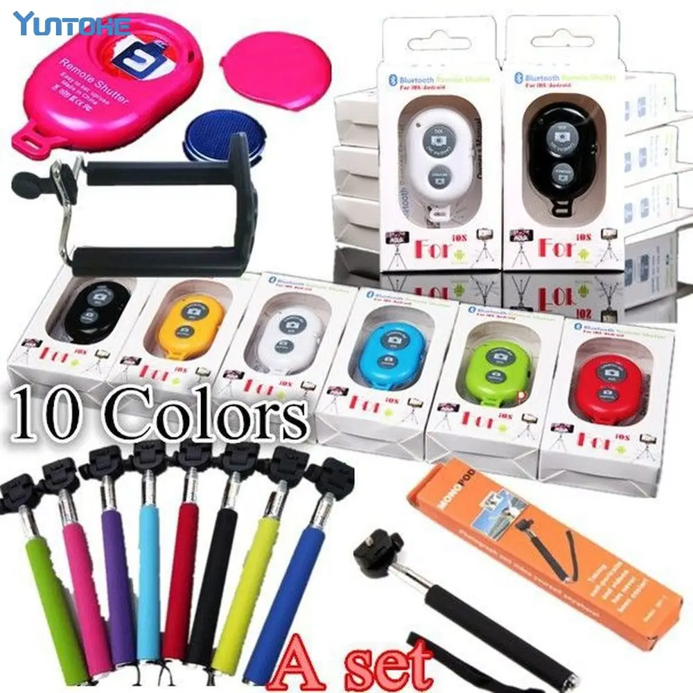 100sets/lot Z07 1 Extendable Self palo Selfie Stick