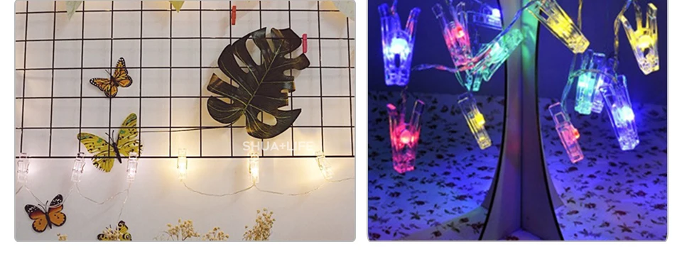 1.5M 2M 3M Photo Clip Holder LED String lights For Christmas New Year Party Wedding Home Decoration Fairy lights Battery (14)