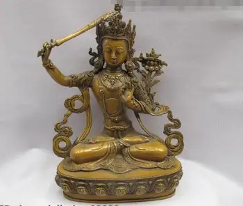 

Tibet Buddhism Goddess Bronze Copper Manjushri Kwan-Yin Goddess Buddha Statue