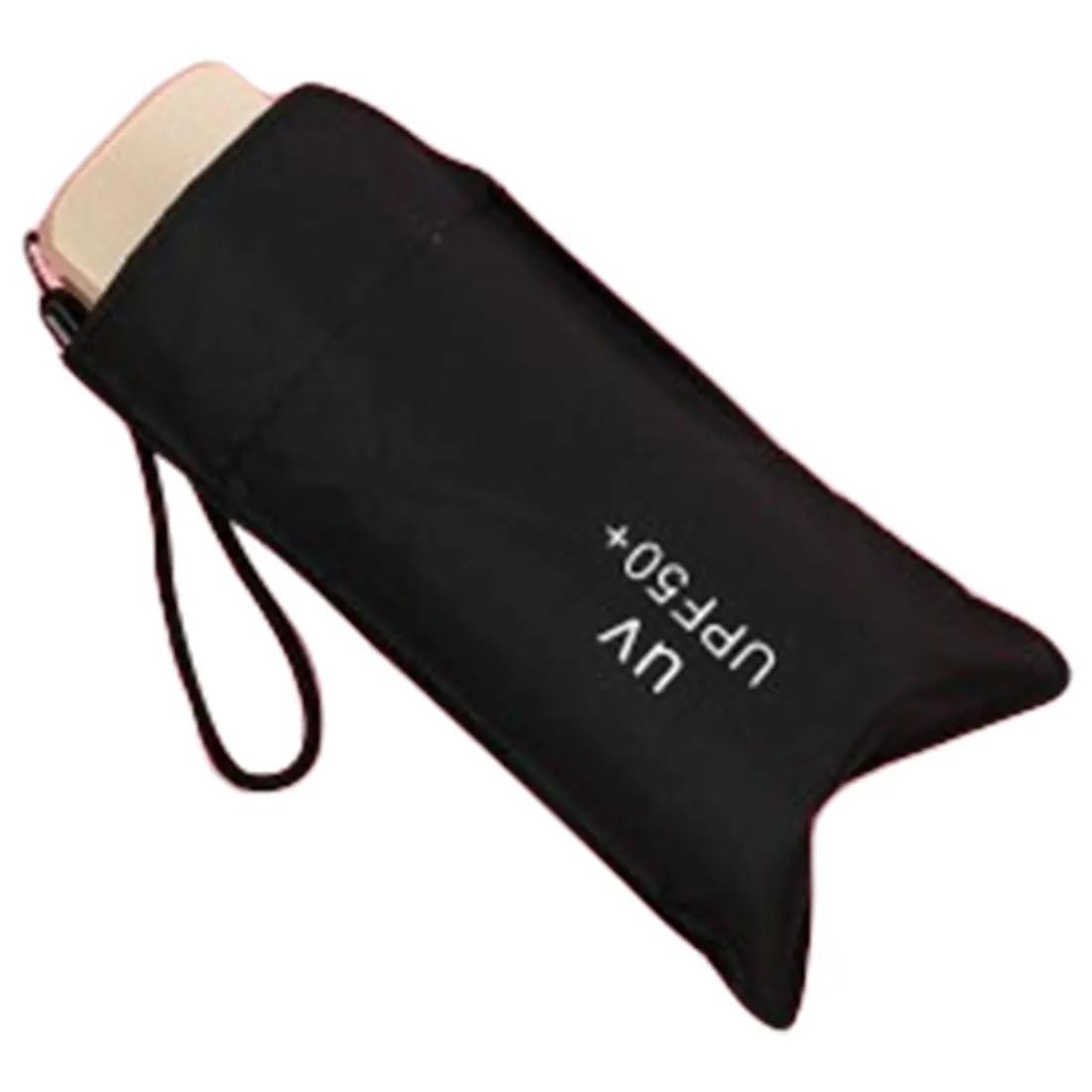 Модный портативный мужской зонт, мини карманные зонтики с защитой от ультрафиолетовых лучей, непромокаемые складные дамские маленькие пятикратные солнцезащитные зонты - Цвет: black