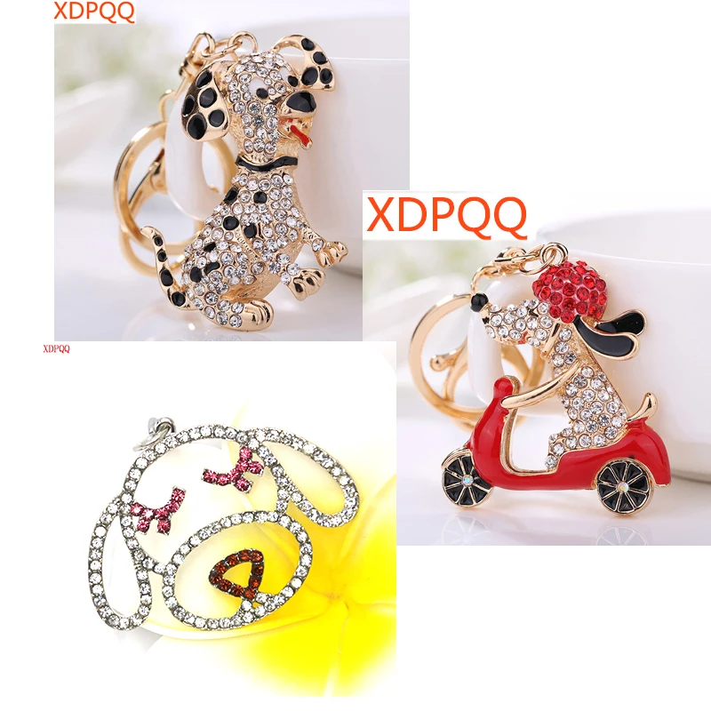 

Popular creative jewelry key ring pendant alloy rhinestone key chain riding puppy key chain bag buckle car key accessories