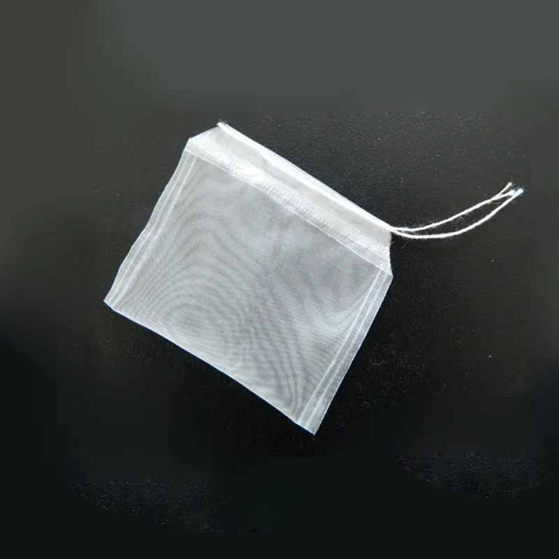 60X70mm Nylon Tea Bags Empty Transparent Teabags with String Filter Tea