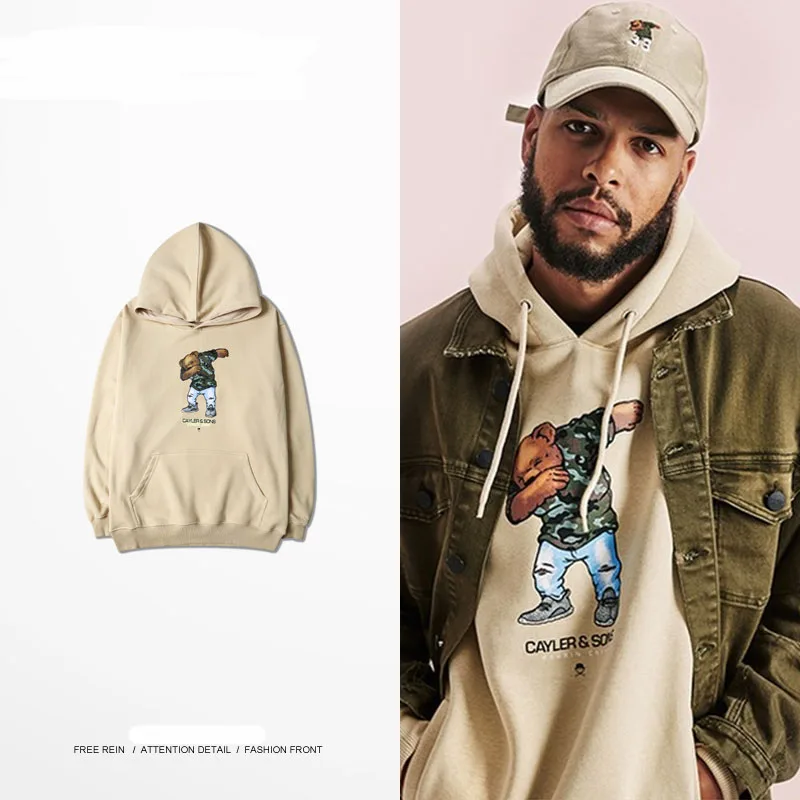 Осень 2017 г. Новинка зимы Европа прилив карта мультфильм панк медведь мужские