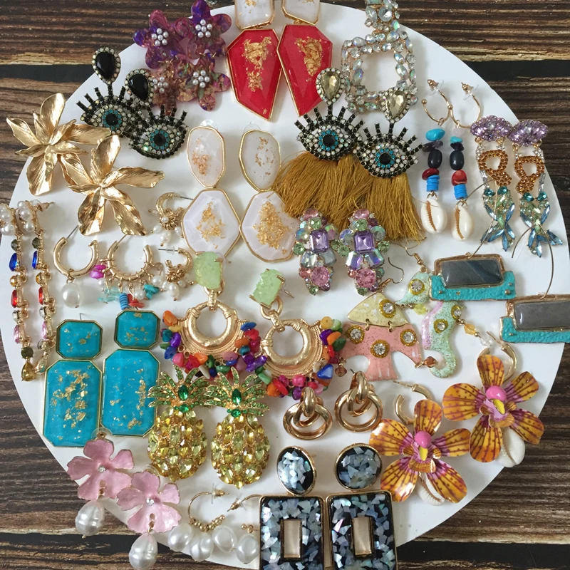 

Ztech 2019 Fashion Za Multi-Color Crystal Drop Earrings Women Gold Color Boho Statement Earrings Wedding Party Jewelry Christmas