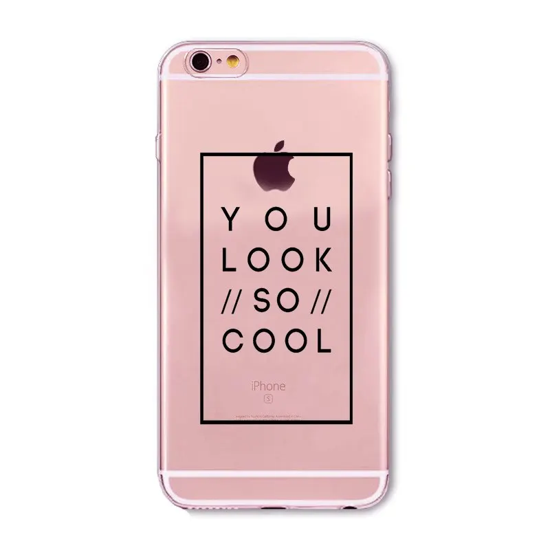 FASHINO YOU LOOK SO COOL phone Case For iphone 6 X 7 8 XS XR XSMAX Candy colors pink red yellow case Cover