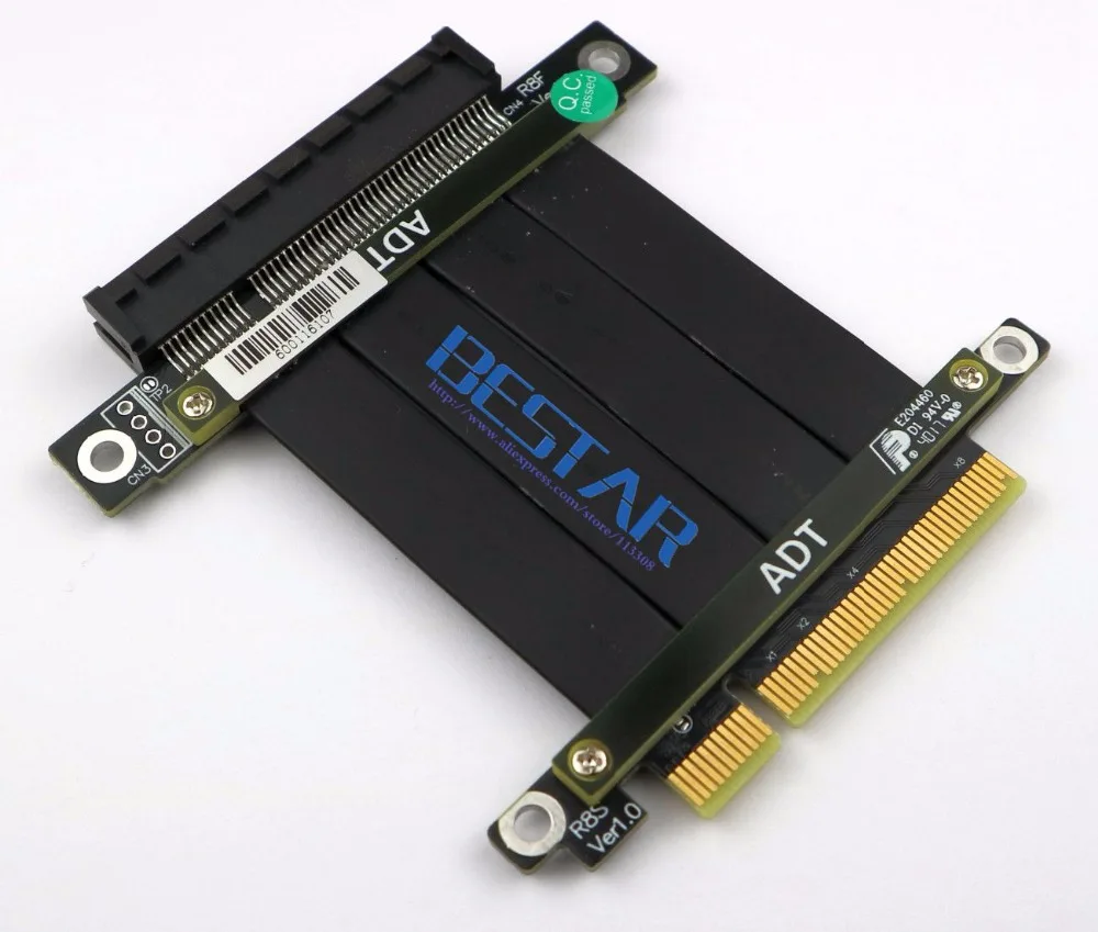 PCIe Extension cable x8 to x8 Riser Extender 8x PCI-e Cable 5cm 10cm 20cm 30cm 50cm 60cm 80cm 100cm Gen3.0 For 1U 2U servers