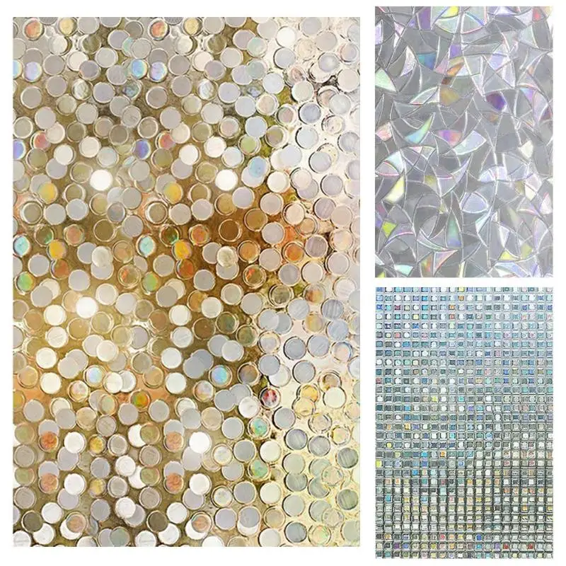 

Electrostatic Glass 3D Cobblestone Colorful Decorative Film Frosted Kitchen Balcony Sunscreen Film Glass Paper Window Stickers