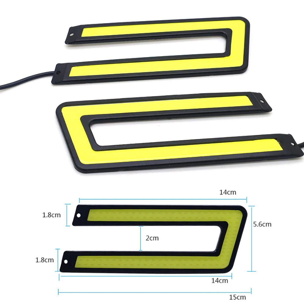 Дневные ходовые огни автомобиля на COB излучателях U-образной формы с 108 светодиодами